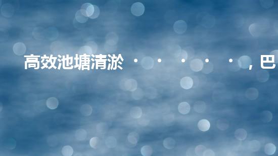 高效池塘清淤，巴洛仕設(shè)備助您一臂之力